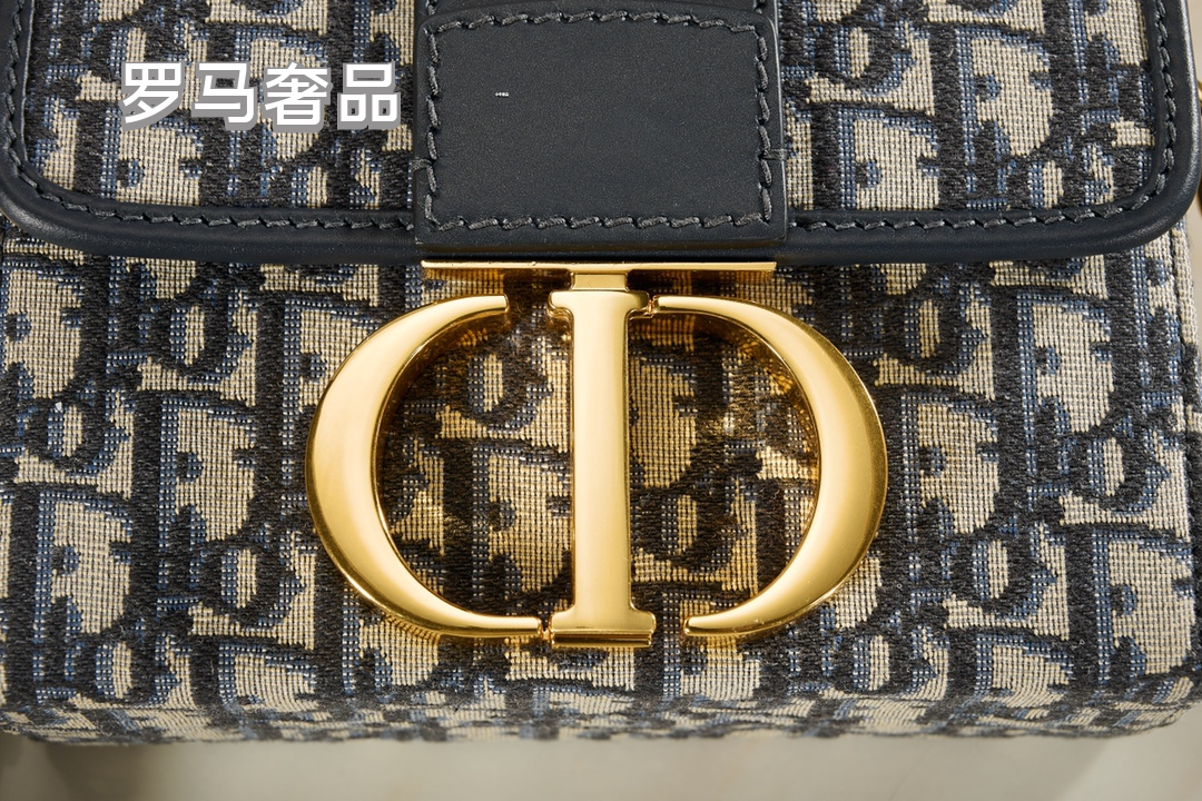 Christian Dior 30 Montaigne Bag in Blue Dior Oblique Jacquard