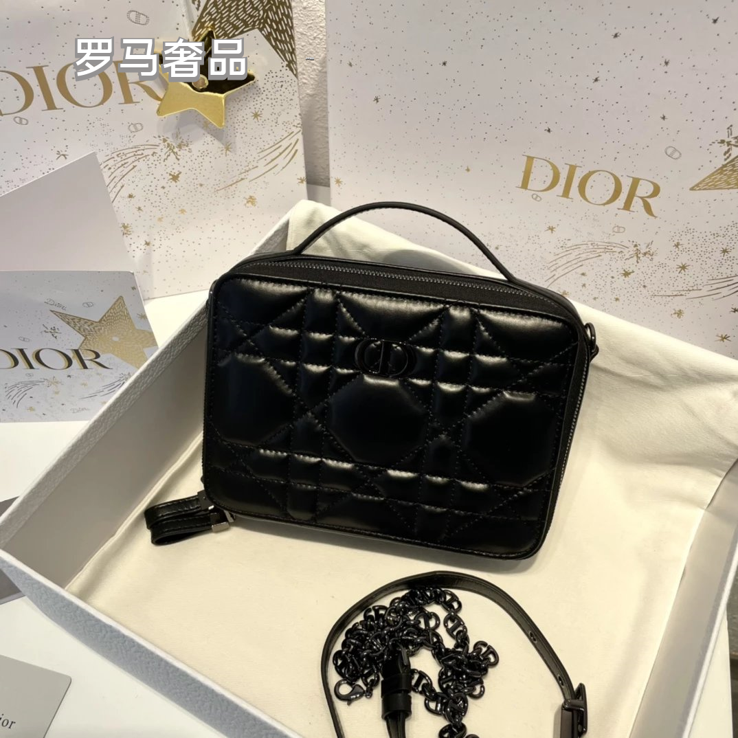 Luxury Quilted Cannage & Oblique Pattern Vanity Case Cosmetic Bag for Women