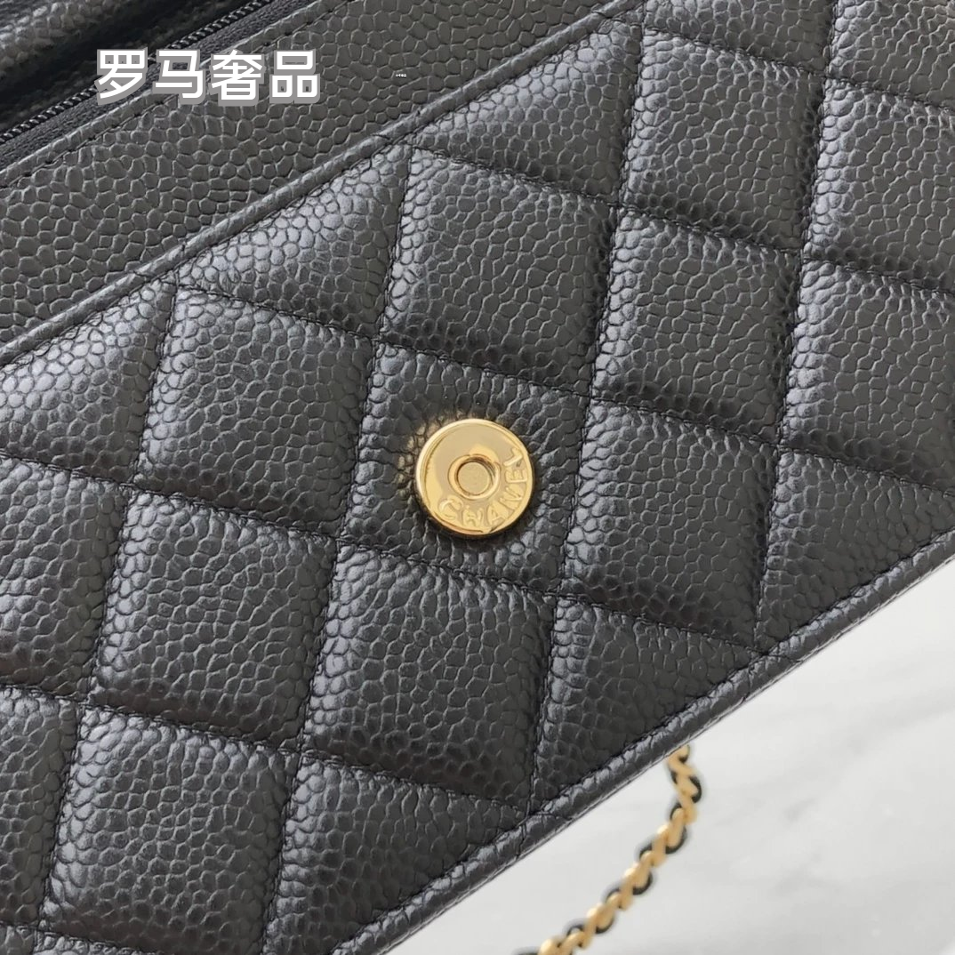 Luxury Quilted Black Leather Mini Crossbody Bag with Silver Chain Strap