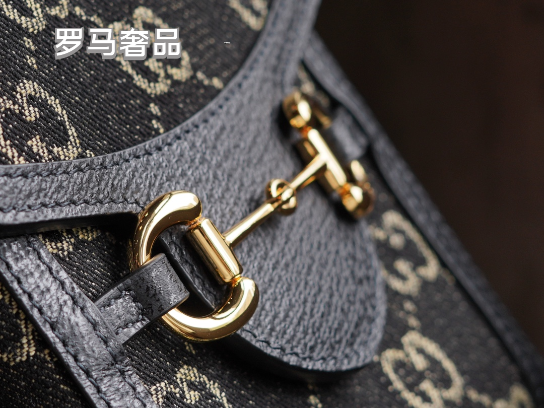 Gucci Vintage Monogram Canvas Mini Crossbody Bag with Gold Metal Clasp