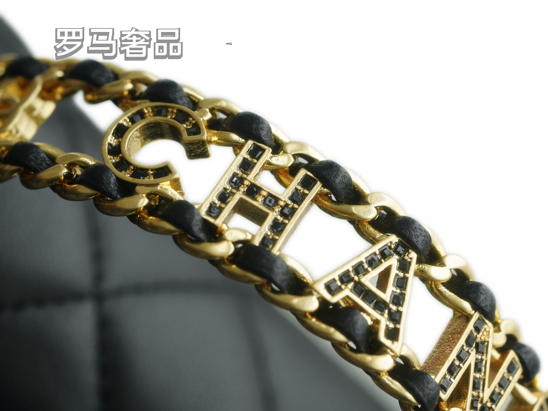 Women's Classic Quilted Black Flap Handbag with Gold-Tone Chain Details