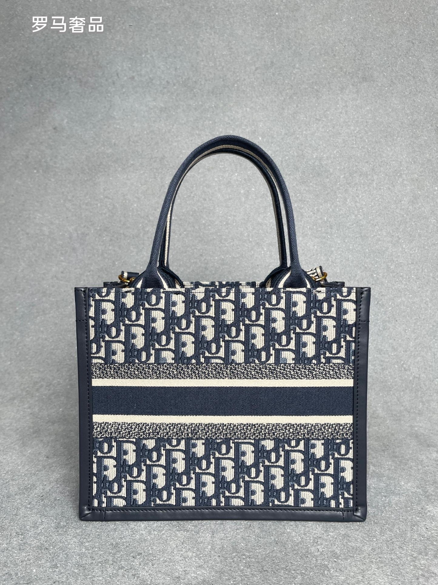 Christian Dior Book Tote - Blue Dior Oblique Embroidery