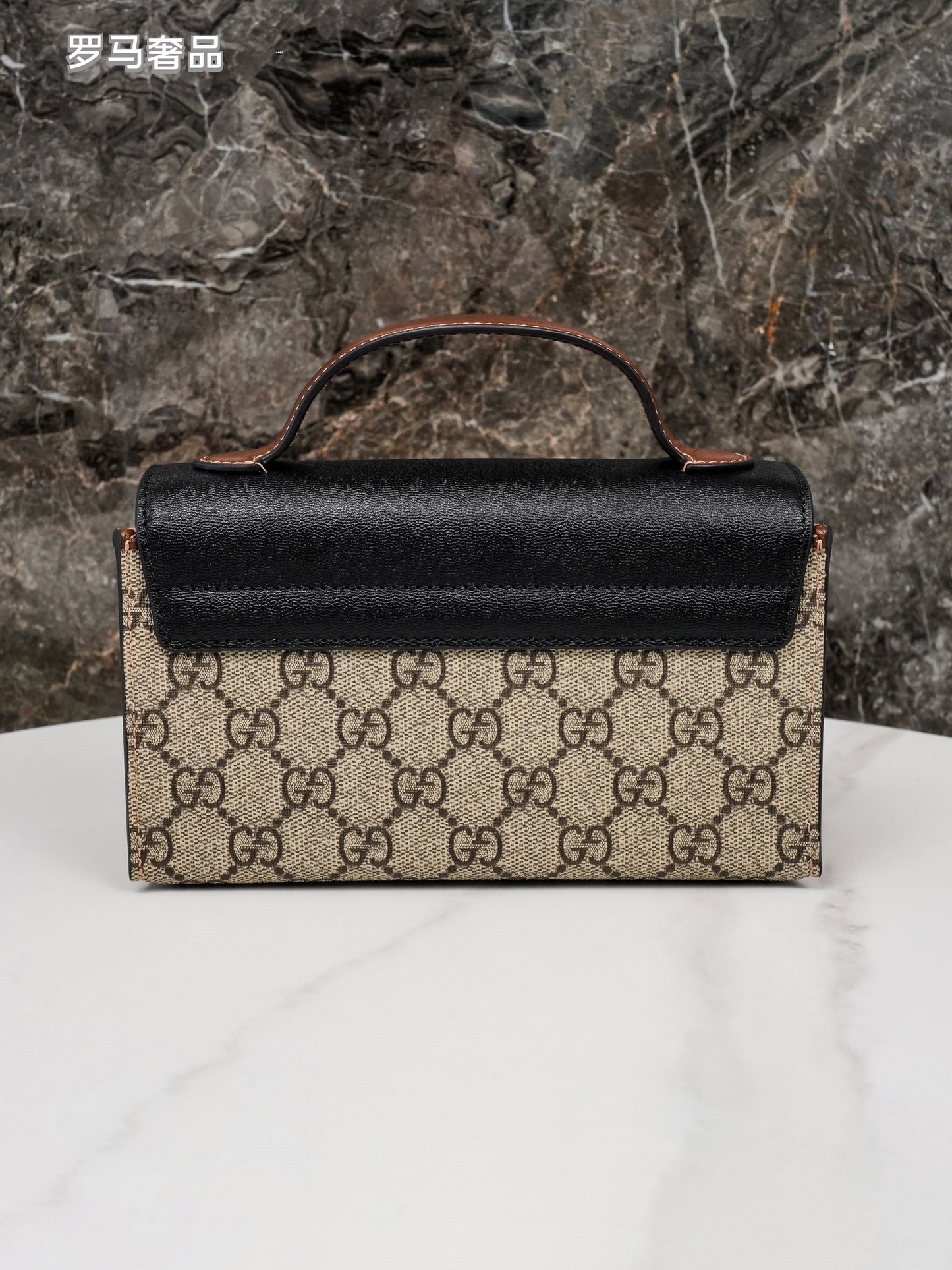 Gucci Padlock Small GG Supreme Shoulder Bag - Black &amp; Brown Leather