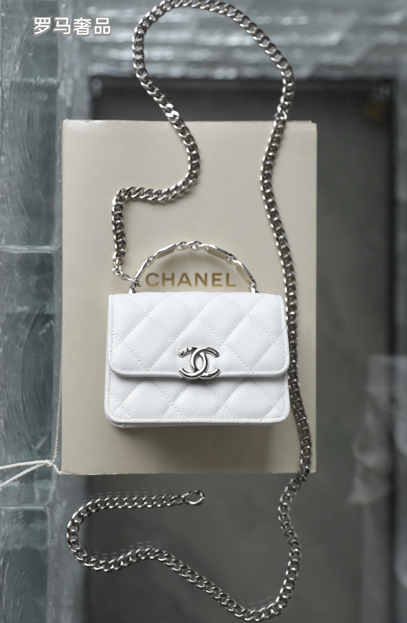 Chanel Mini Flap Bag with Top Handle Pink Quilted Lambskin