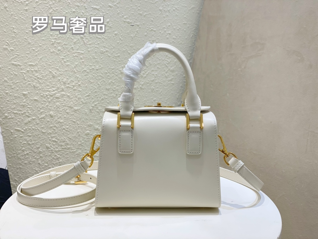 Christian Dior Blue Oblique Canvas Small Top Handle Bag