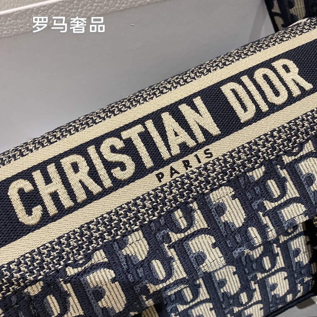 Christian Dior Blue Dior Oblique Embroidery DiorCamp Messenger Bag
