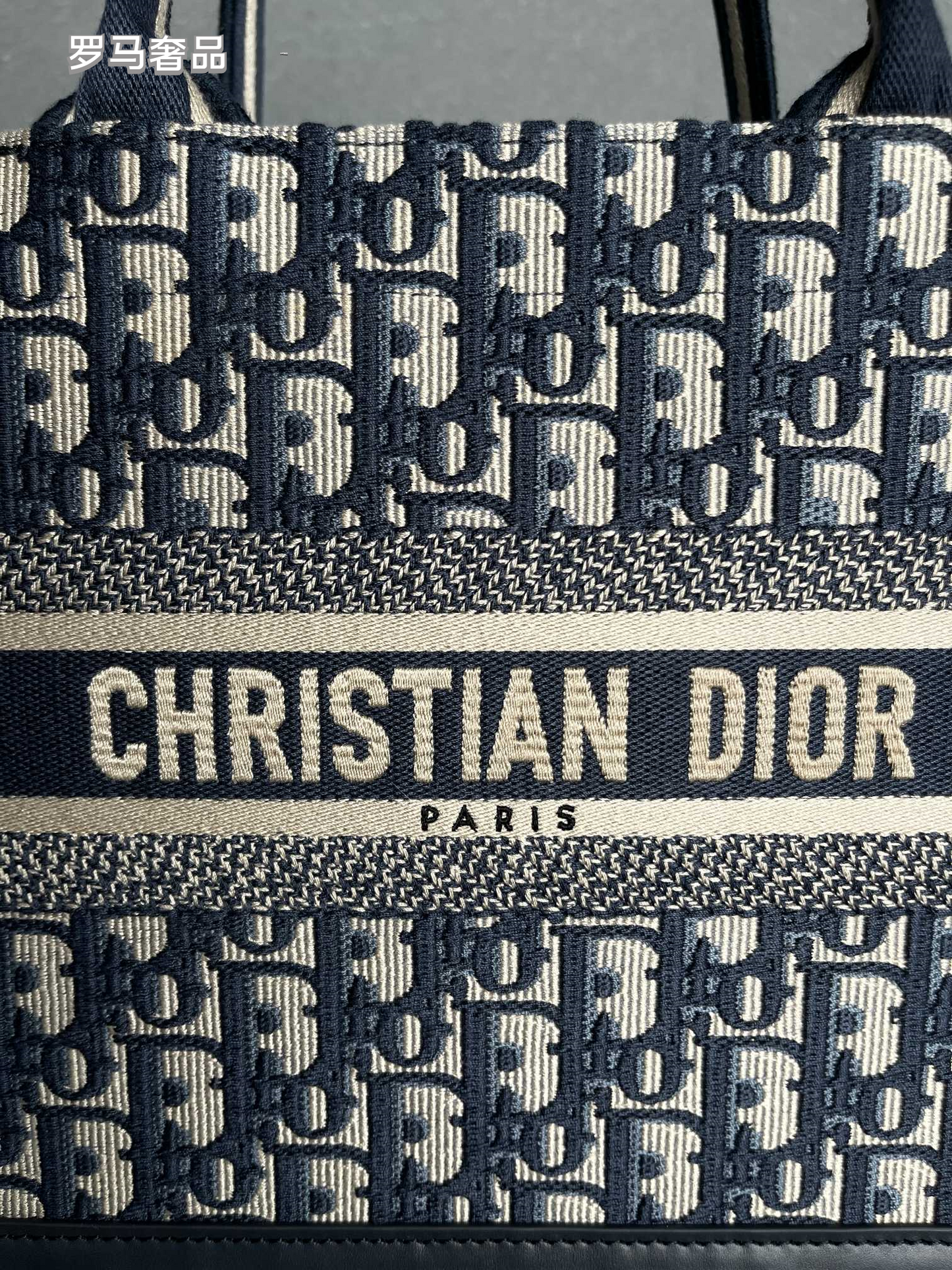 Christian Dior Book Tote - Blue Dior Oblique Embroidery