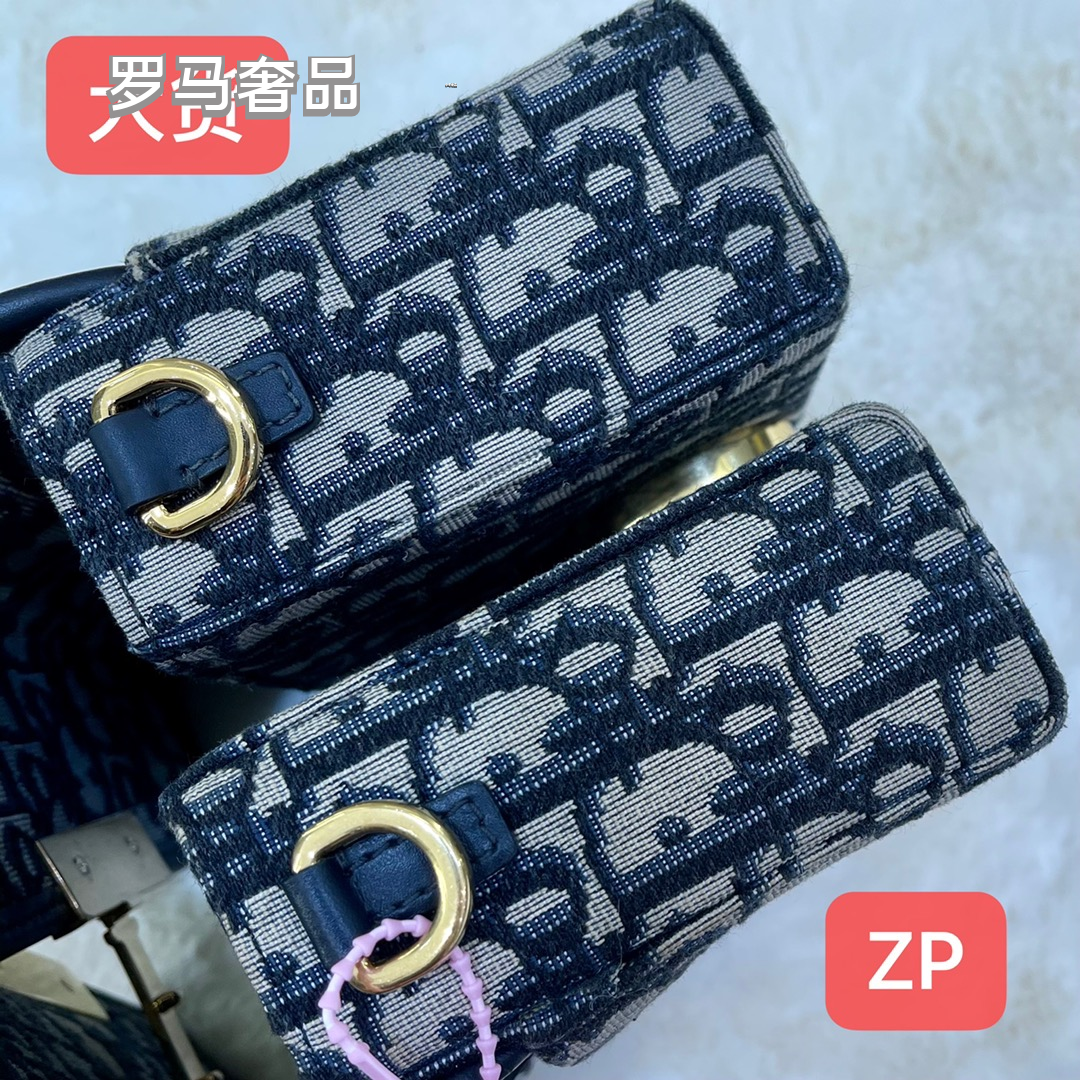 Christian Dior 30 Montaigne Bag in Blue Dior Oblique Jacquard