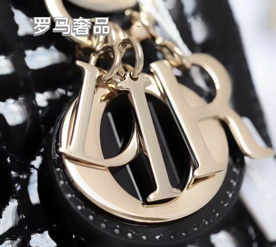 Lady Dior Micro Bag Black Cannage Patent Calfskin