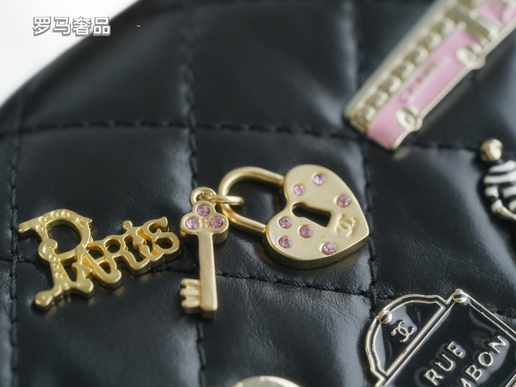 Chanel Black Quilted Leather Lucky Charms 2.55 Reissue Flap Bag