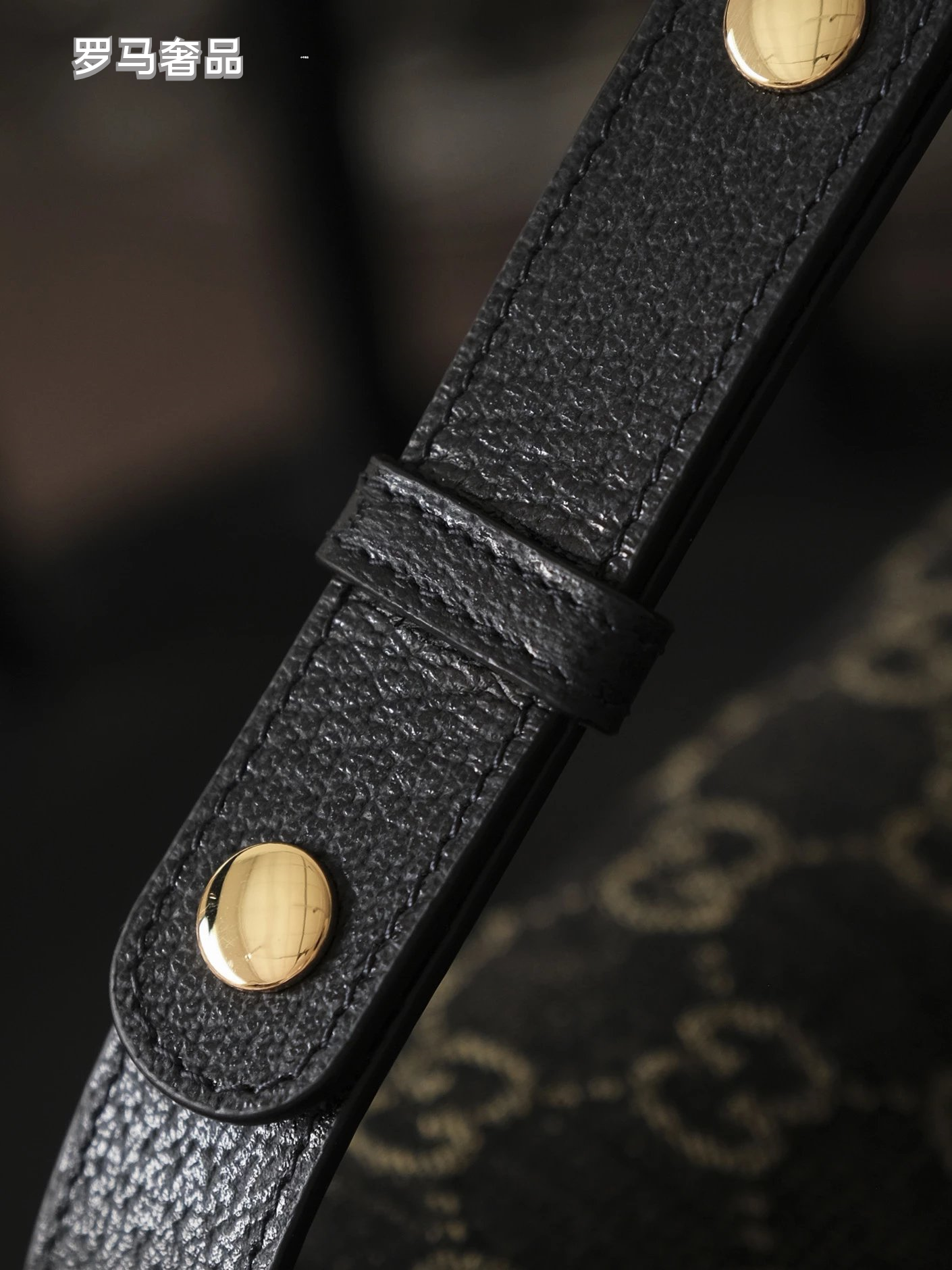 Gucci Vintage Monogram Canvas Shoulder Bag with Gold Horsebit Buckle