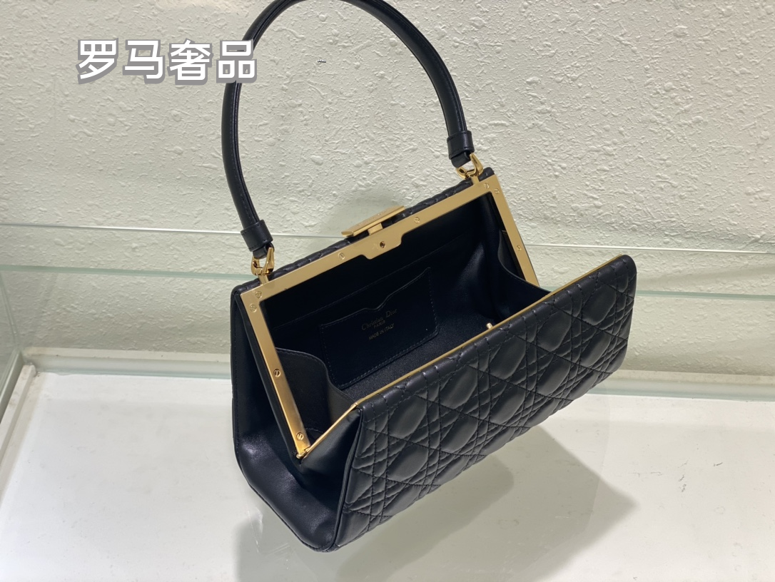 Elegant Navy Blue Quilted Leather Handbag with Top Handle - Classic East-West Designer Style Shoulder Bag for Women