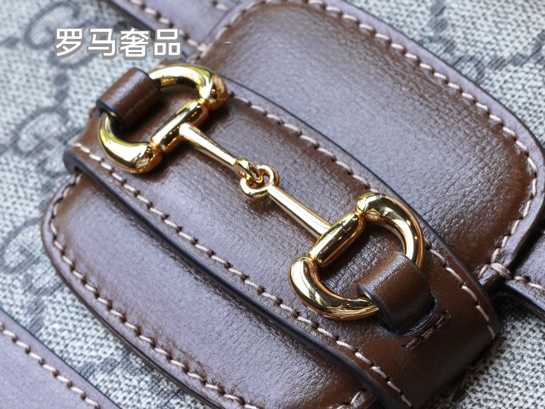 Gucci Vintage Monogram Shoulder Bag with Horsebit Detail and Chain Strap