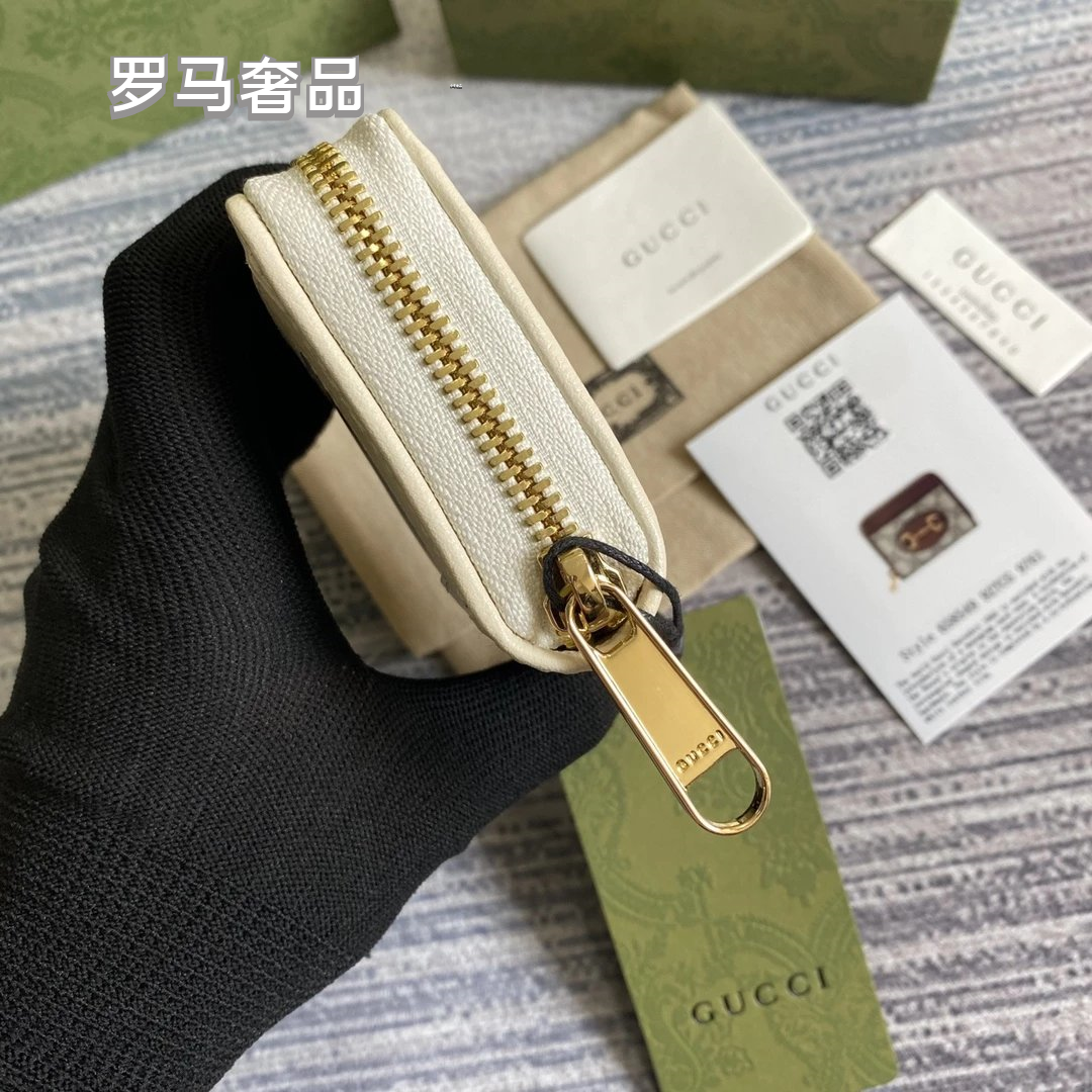 Gucci Ophidia GG Supreme Card Case Wallet with Web Stripe &amp; Double G