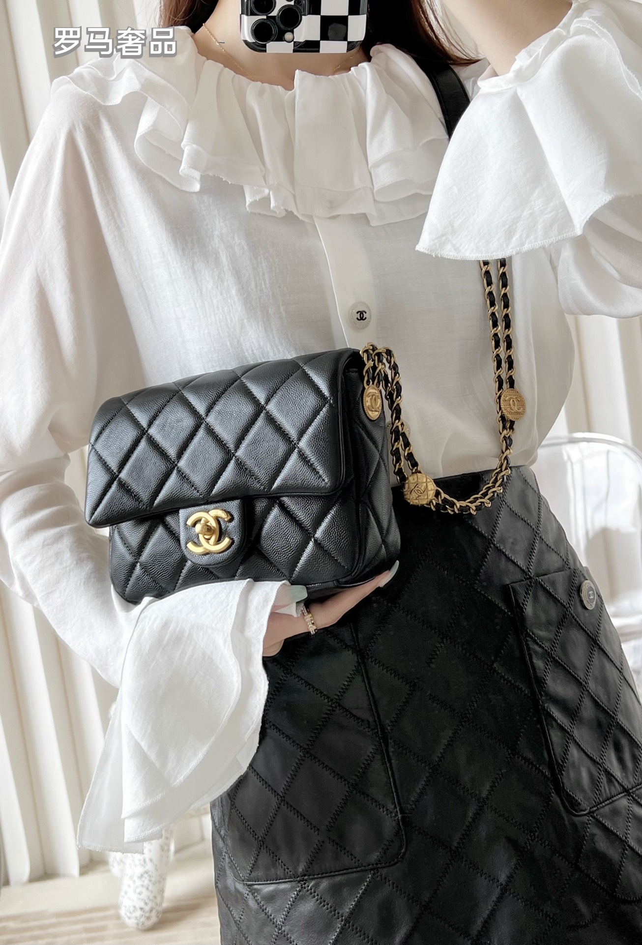 Chanel Quilted Lambskin Mini Flap Bag - Black with Gold-Tone Hardware