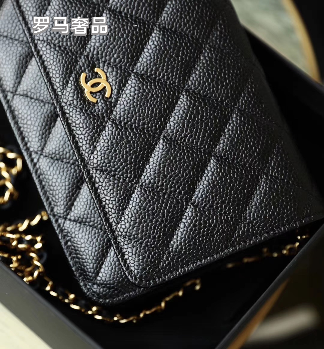Chanel Classic Wallet on Chain - Black Quilted Lambskin Leather with Silver-Tone Hardware