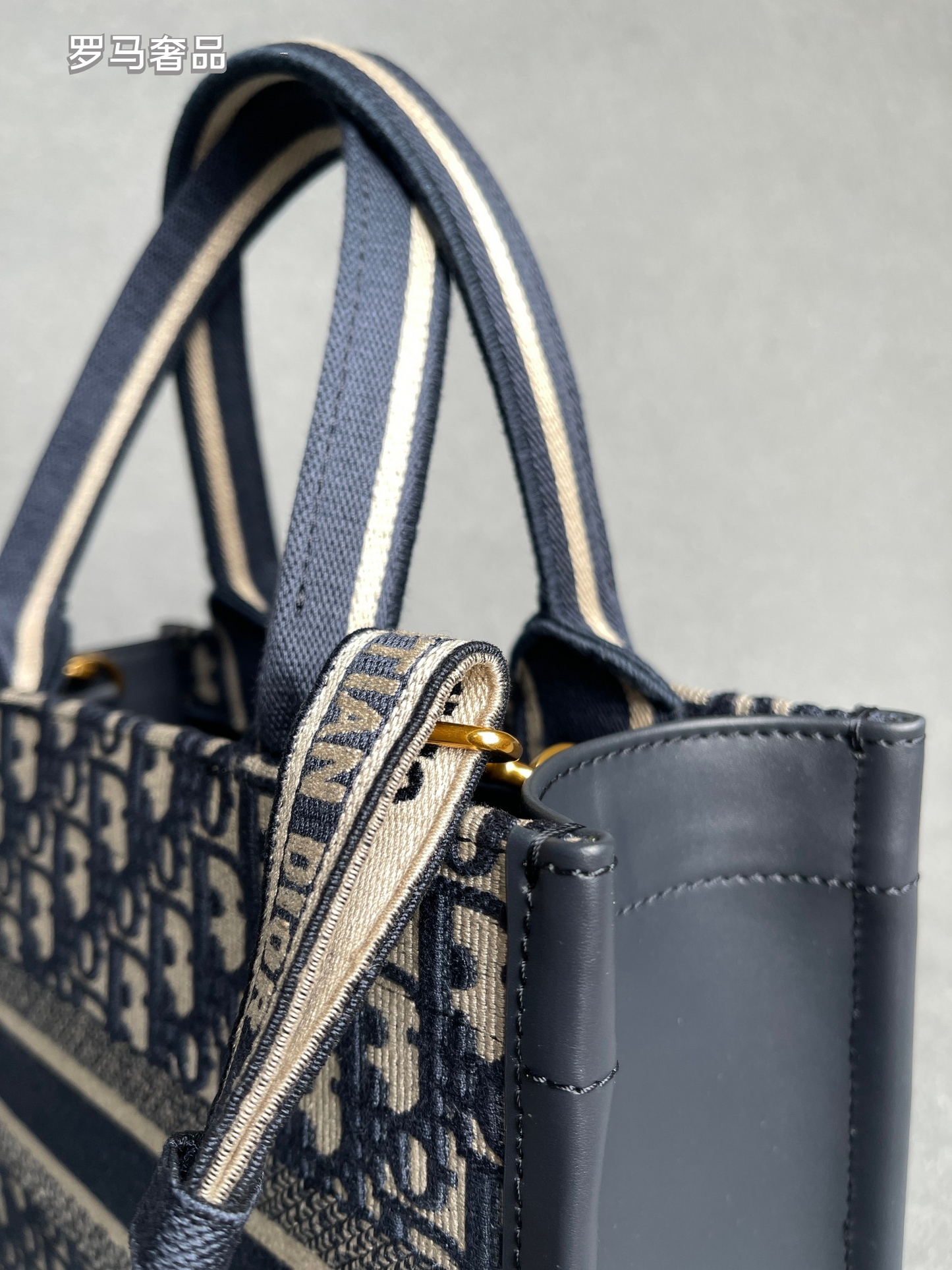 Christian Dior Book Tote - Blue Dior Oblique Embroidery