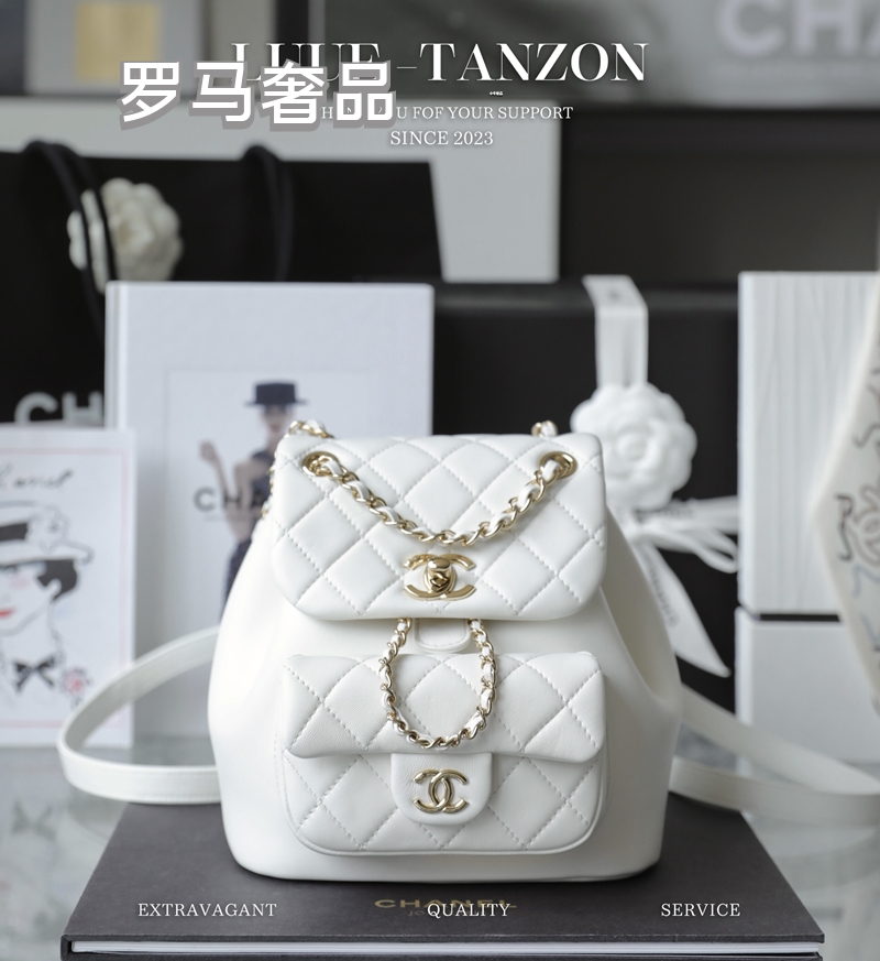 Chanel Urban Spirit Quilted Lambskin Backpack - Black with Silver-Tone Hardware