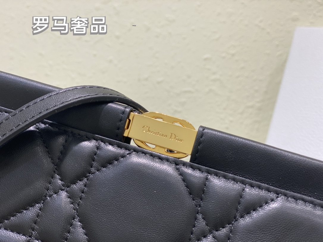 Dior Miss Dior Pouch Black Cannage Lambskin Gold-Finish Chain Bag
