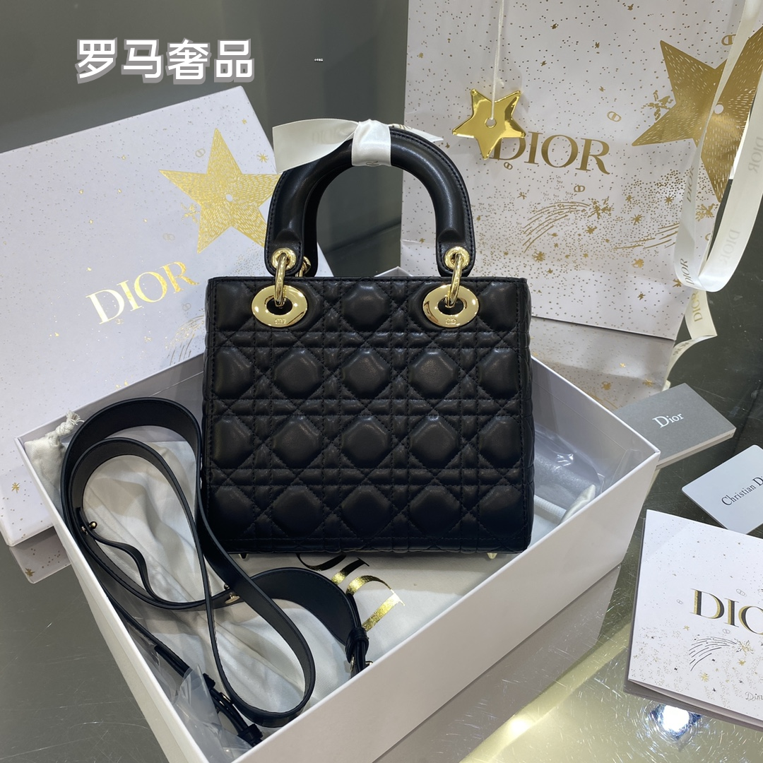Dior Classic Beige Quilted Leather Top Handle Handbag with Gold Hardware