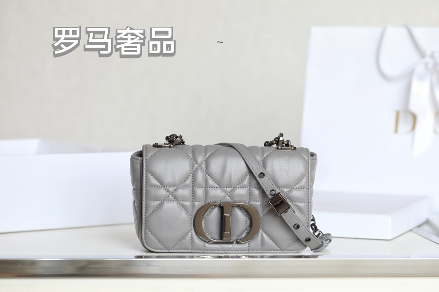 Christian Dior Caro Medium Bag Black Cannage Calfskin Gold Hardware