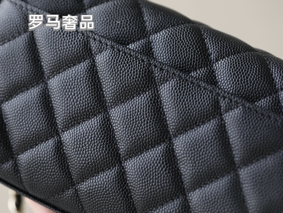 Black Quilted Leather Top Handle Clutch with Chain Shoulder Strap
