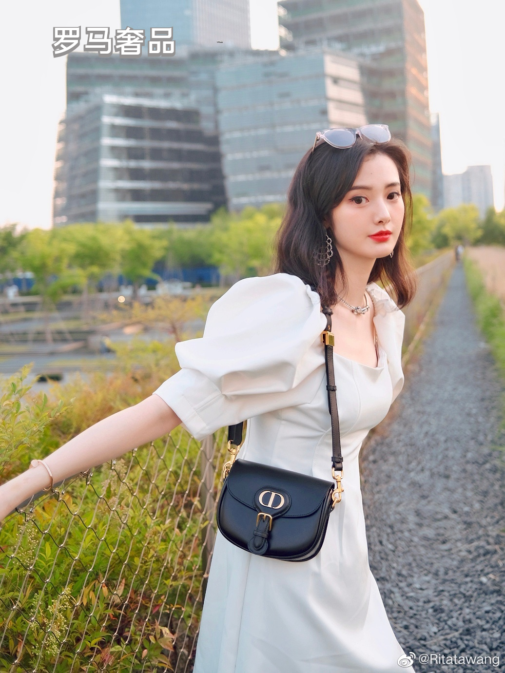 Dior Bobby Bag in Black Box Calfskin with Gold-Finish Metal Hardware