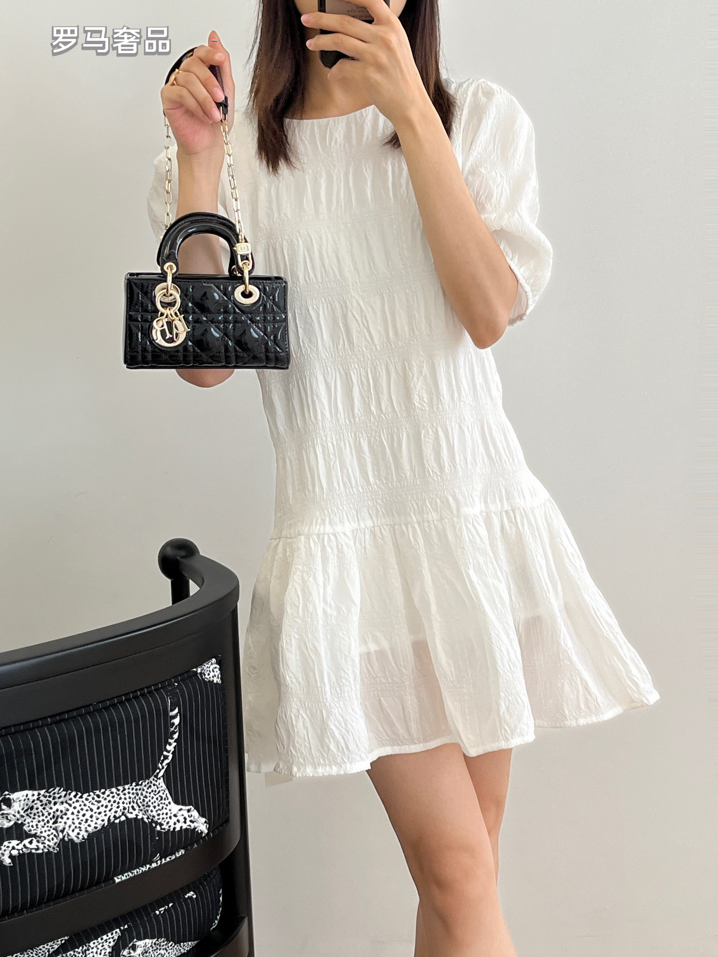 Lady Dior Joy Micro Bag - Cannage Lambskin & Patent Leather Handbags