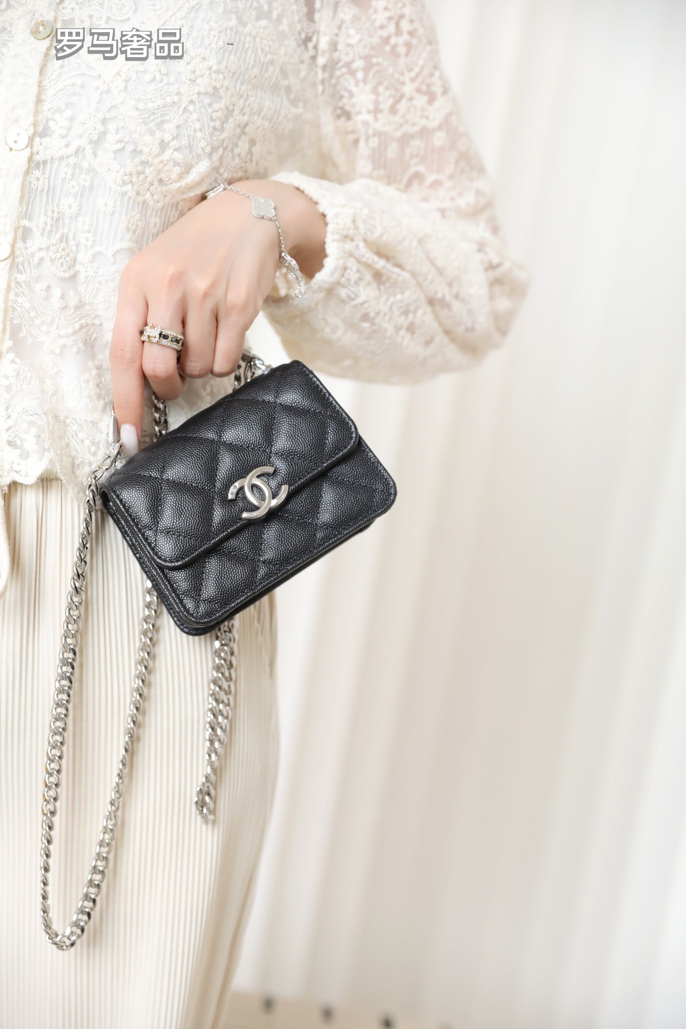 Chanel Mini Flap Bag with Top Handle Pink Quilted Lambskin