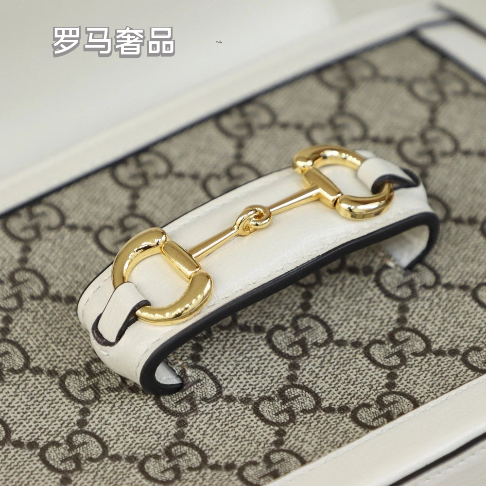 Gucci Horsebit 1955 Mini Shoulder Bag - GG Supreme Canvas &amp; Brown Leather
