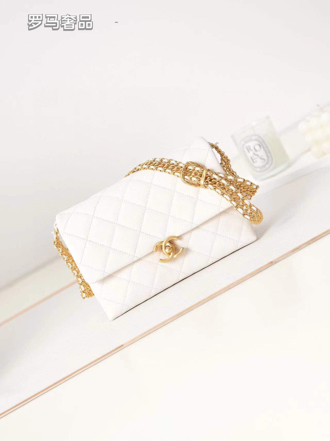 Luxury Black Quilted Leather Flap Shoulder Bag with Gold-Tone Chain Strap