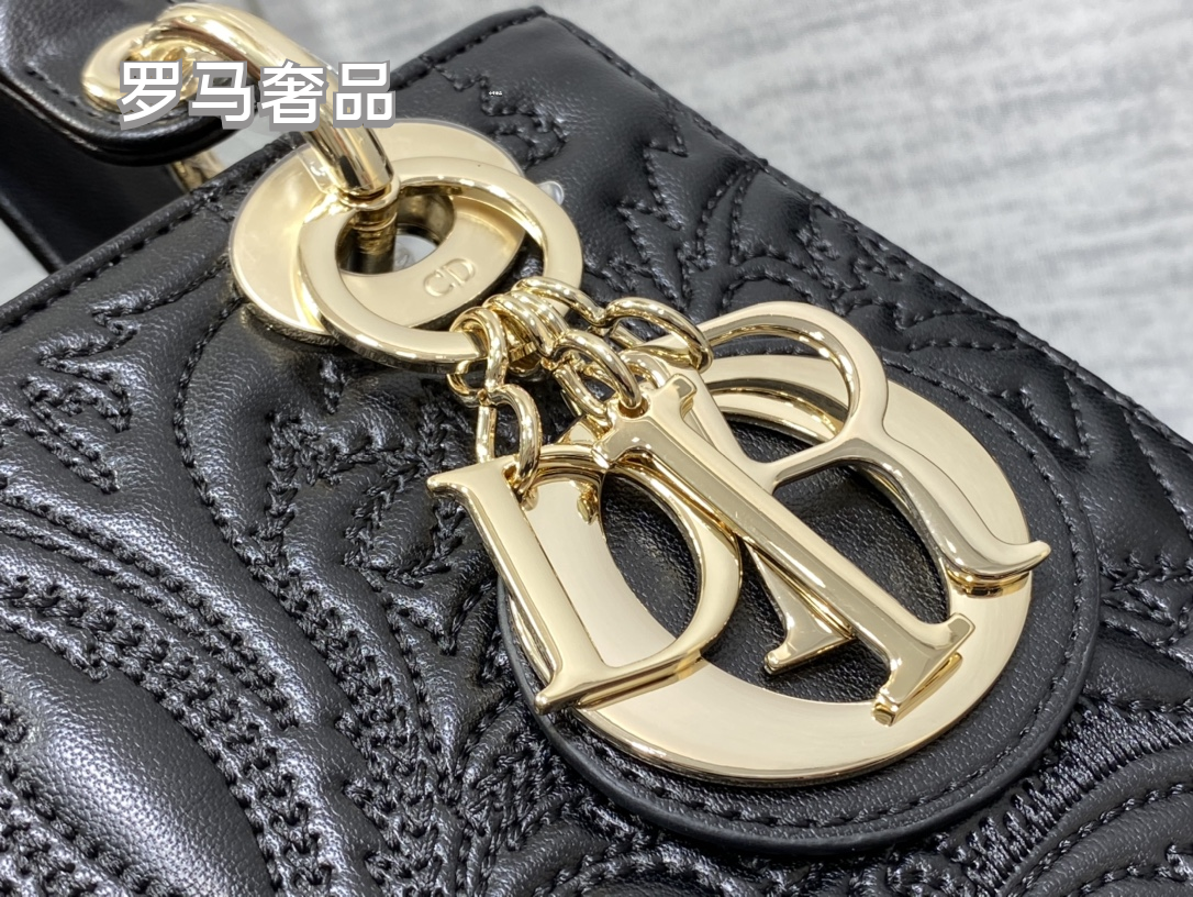 Lady Dior My ABCDior Bag - White Embossed Calfskin with Gold-Finish Metal Charms