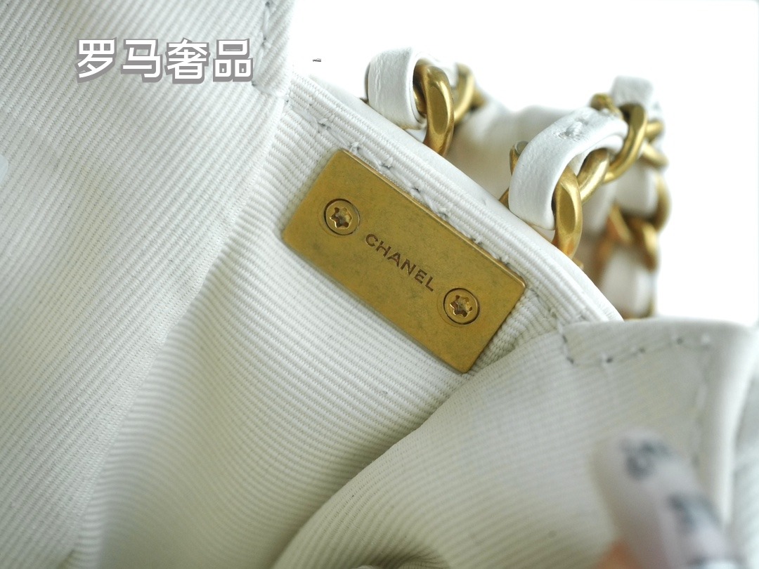 Luxury White Quilted Leather Hobo Handbag with Gold-Tone Chain Strap