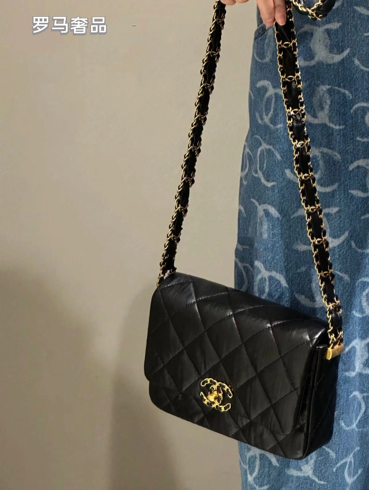 Chanel 19 Large Flap Bag - Black Quilted Lambskin Leather with Mixed Hardware