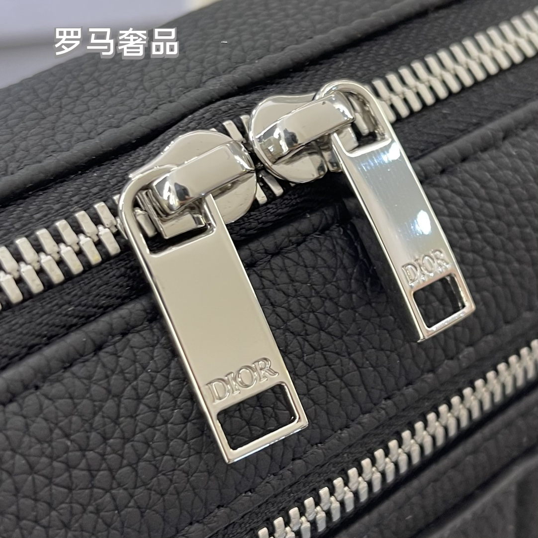 Dior Black Compact Utility Crossbody Bag with Adjustable Shoulder Strap