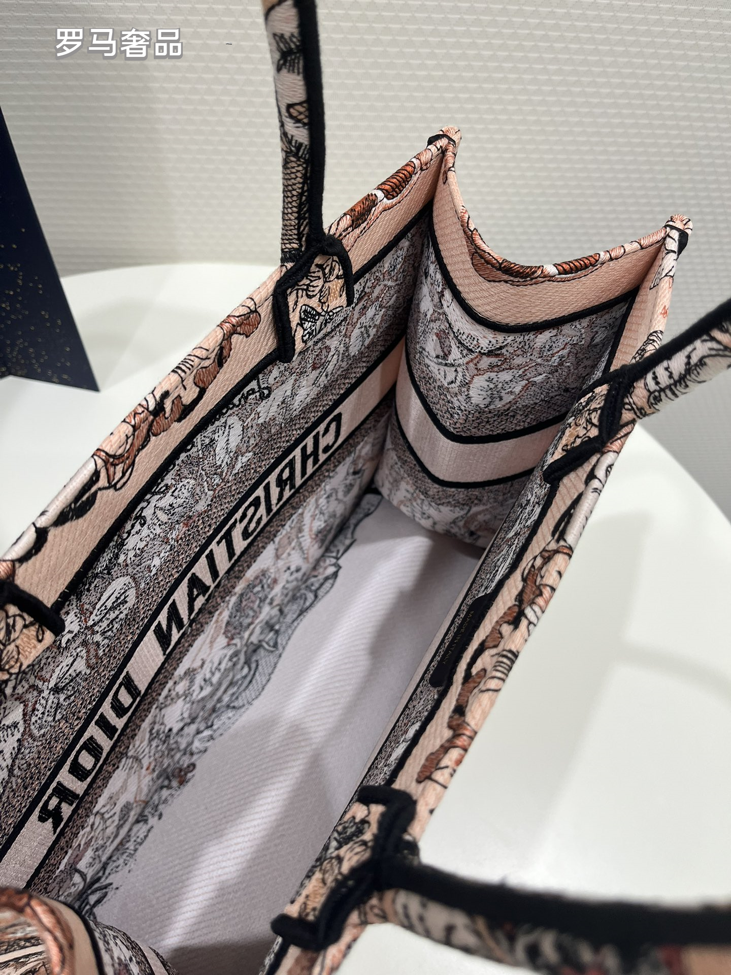 Dior Vintage Botanical Tapestry Canvas Tote Bag Floral Handbag