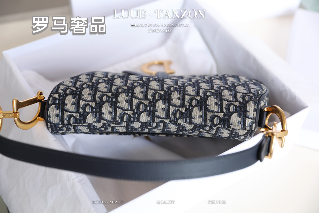 Dior Saddle Bag in Blue Dior Oblique Jacquard