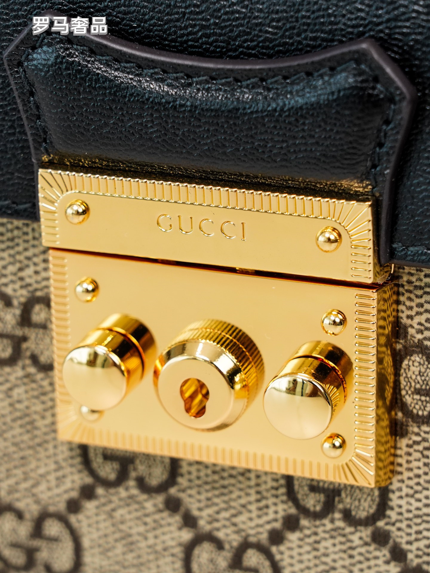 Gucci Padlock Small GG Supreme Shoulder Bag - Black &amp; Brown Leather