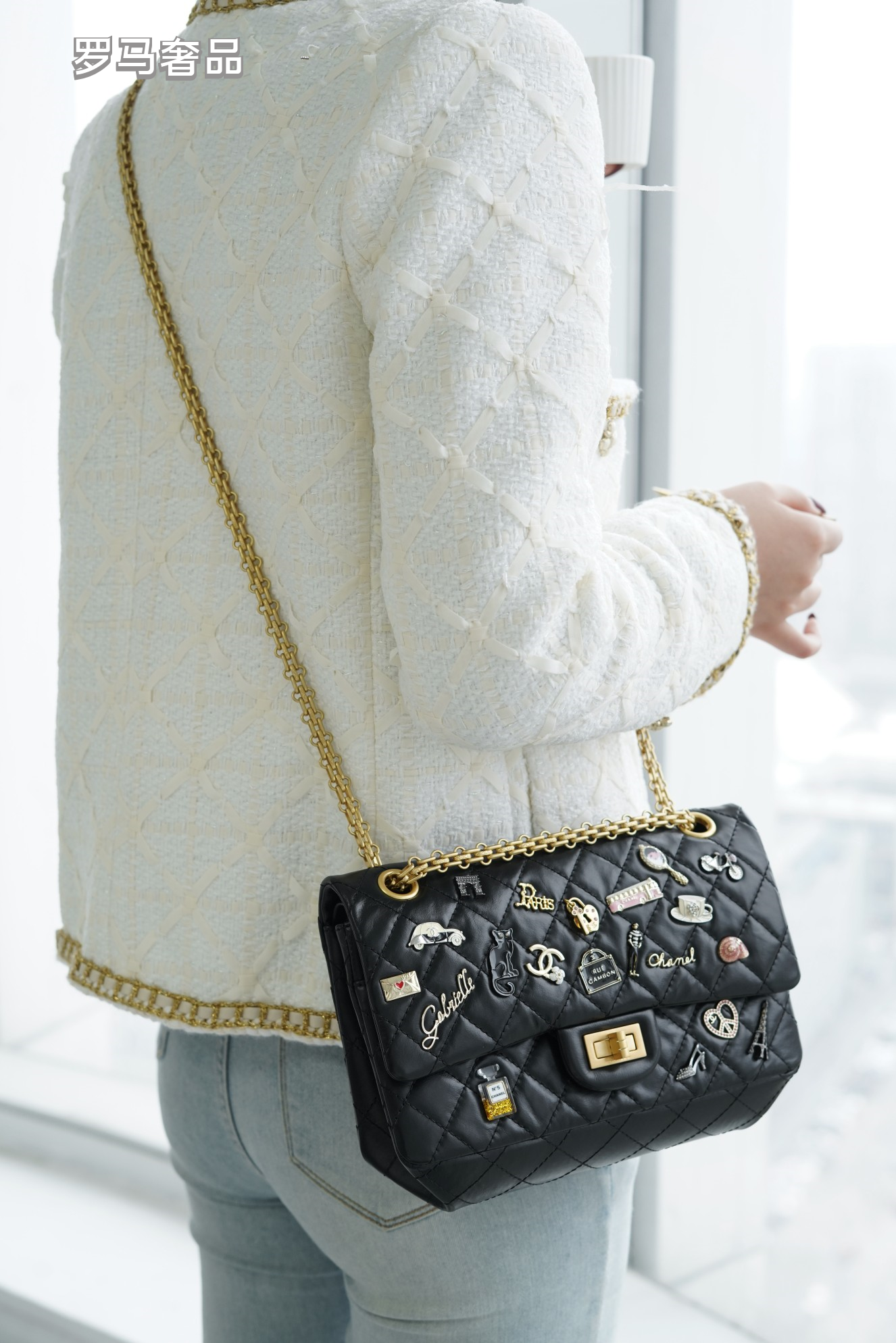 Chanel Black Quilted Leather Lucky Charms 2.55 Reissue Flap Bag