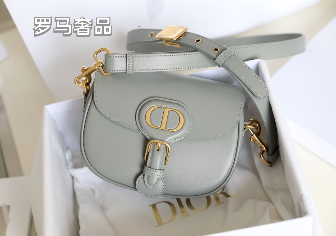 Dior Bobby Bag in Black Box Calfskin with Gold-Finish Metal Hardware
