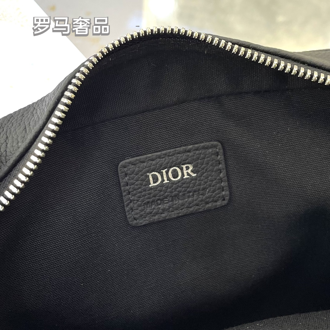 Dior Safari Messenger Bag Black Grained Calfskin Crossbody