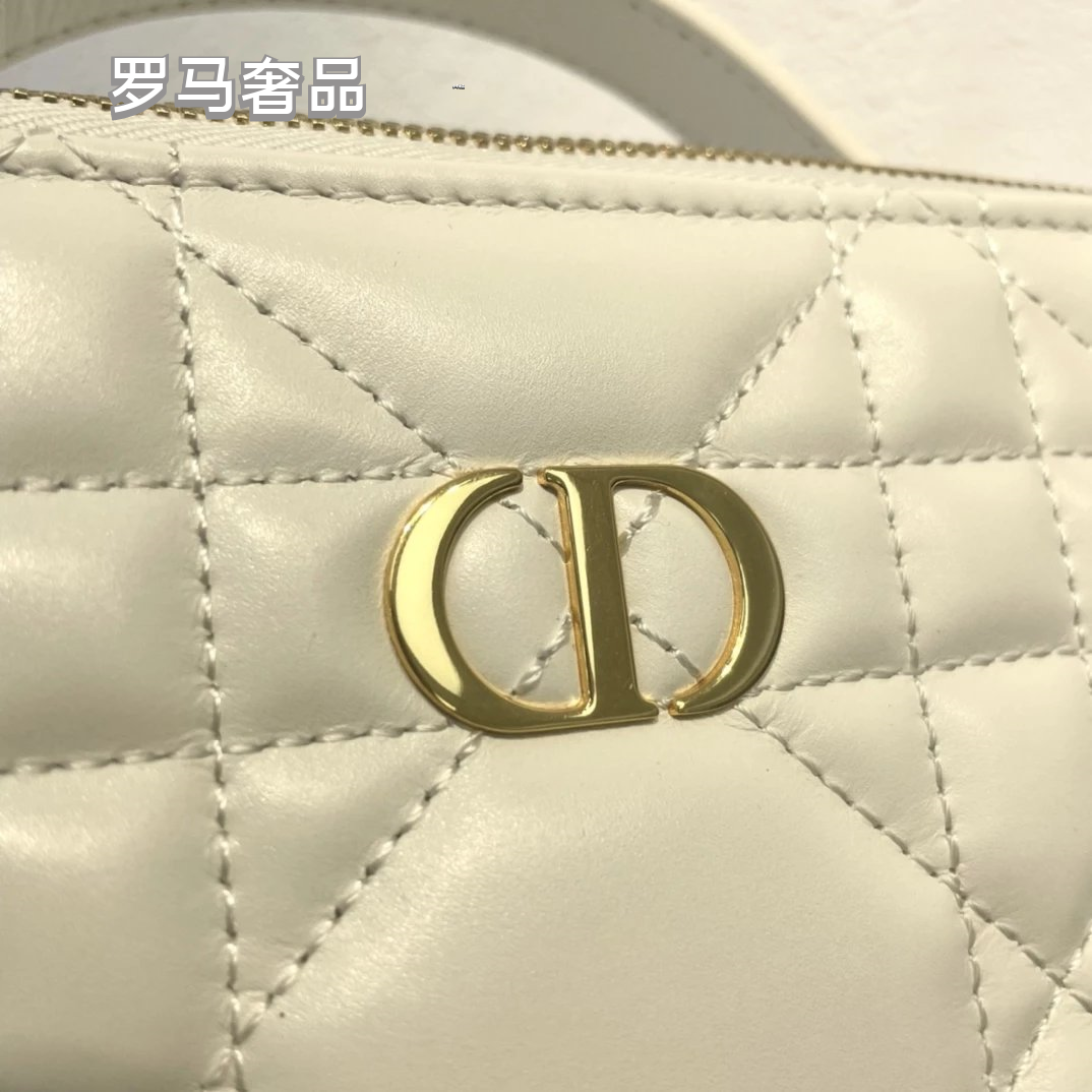 Luxury Quilted Cannage & Oblique Pattern Vanity Case Cosmetic Bag for Women