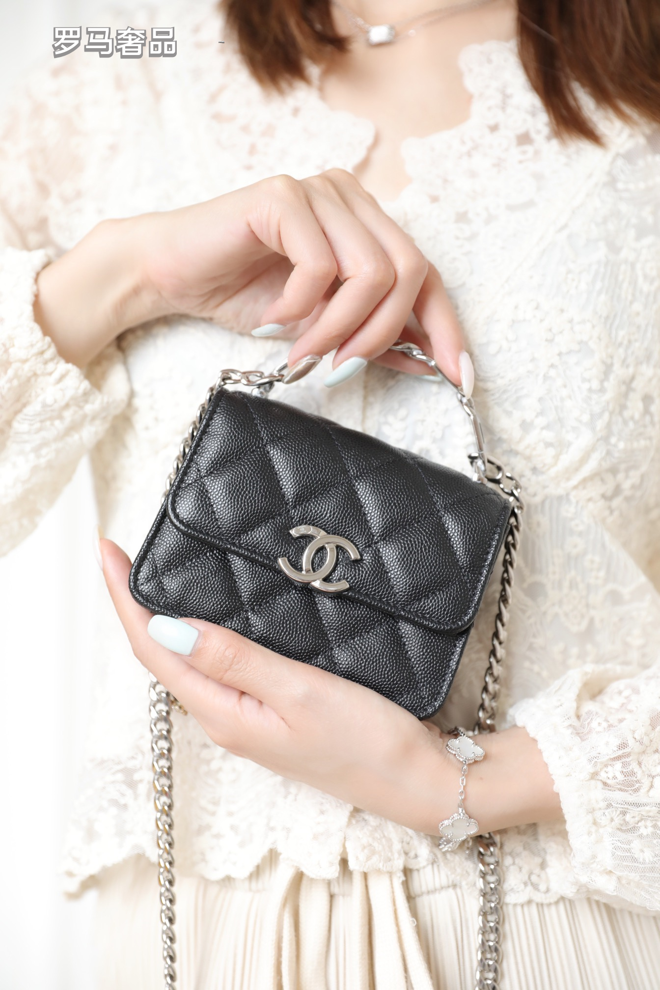 Chanel Mini Flap Bag with Top Handle Pink Quilted Lambskin