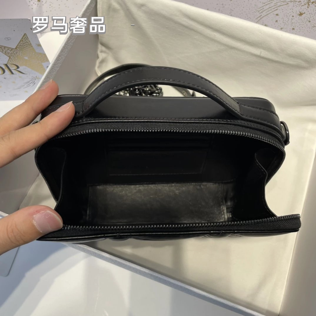 Luxury Quilted Cannage & Oblique Pattern Vanity Case Cosmetic Bag for Women