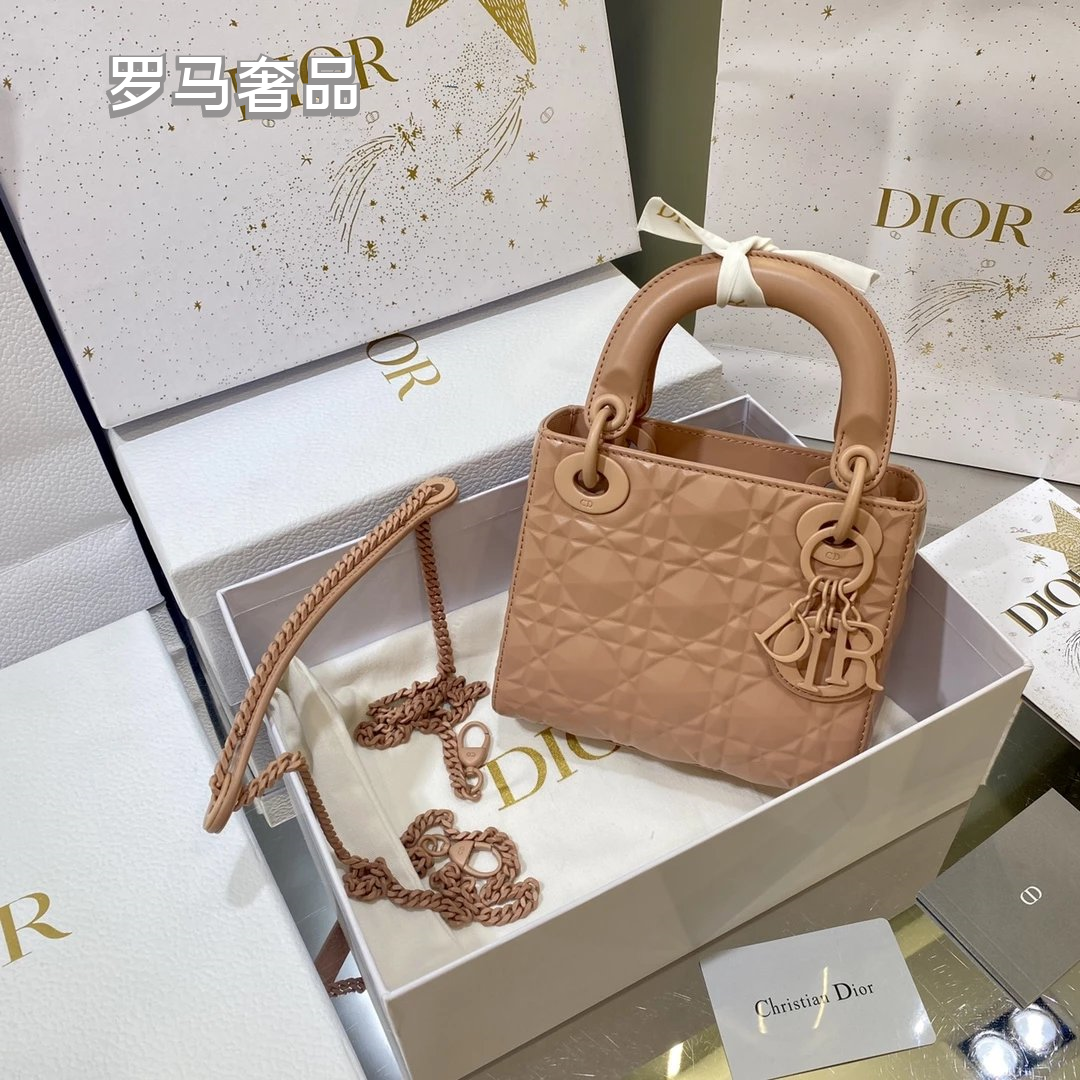 Christian Dior Micro Lady Dior Bag Beige Cannage Lambskin