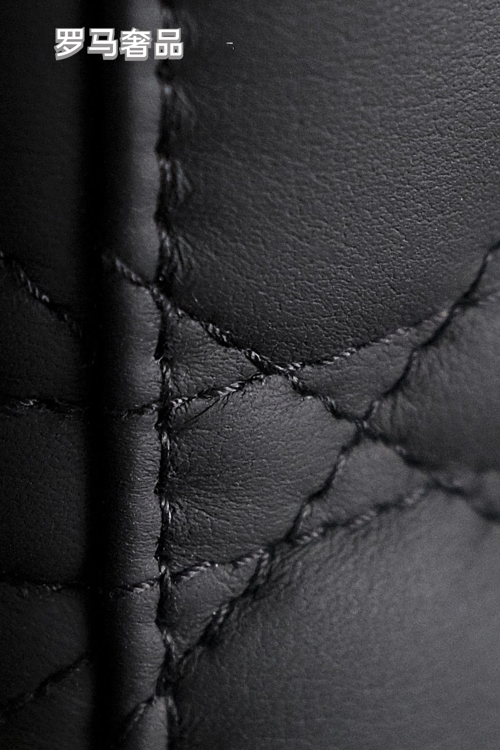 Lady Dior Style Ultra Matte Black Quilted Handbag with Shoulder Strap