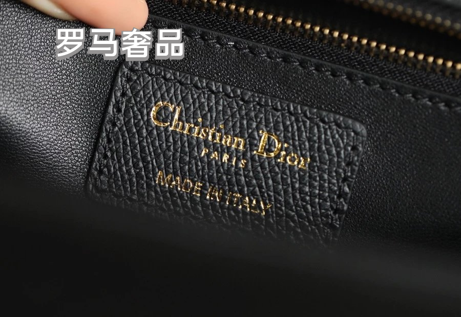 Dior 30 Montaigne Black Box Calfskin Bag with Gold-Finish CD Clasp