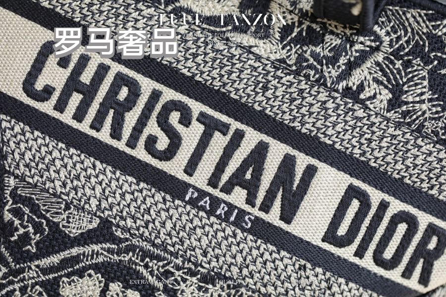 Christian Dior Saddle Bag - Black and White Toile de Jouy Embroidery
