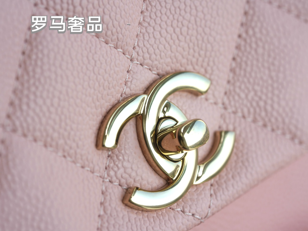 Chanel Quilted Pink Leather Backpack with Gold-Tone CC Logo