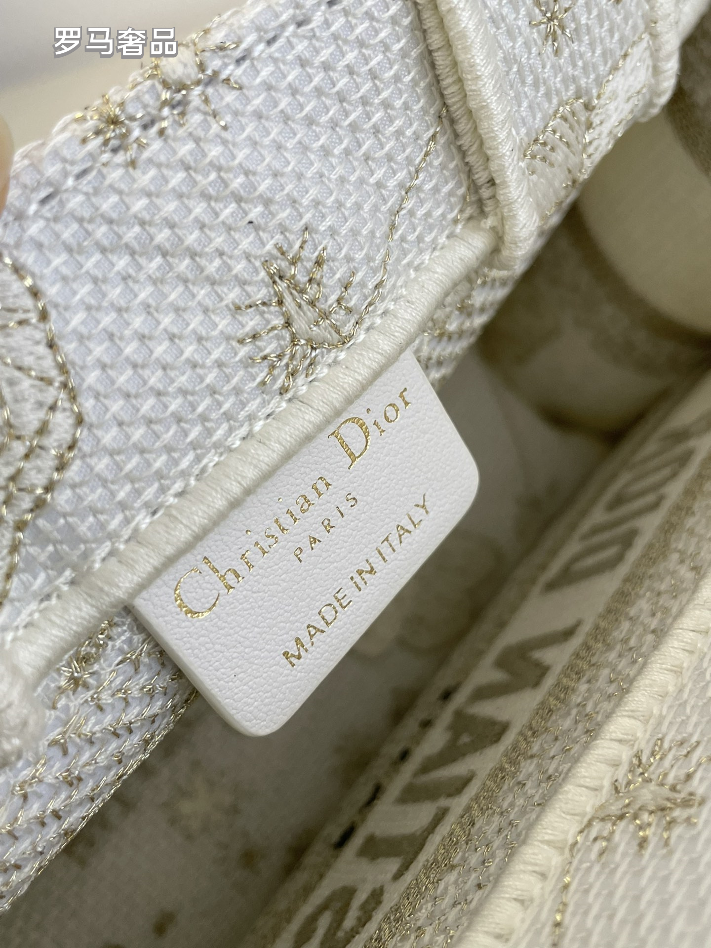 Christian Dior Book Tote Butterfly Embroidery Canvas Handbag
